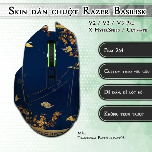 Skin dán chuột Razer Basilisk mẫu Traditional Patterns patt08