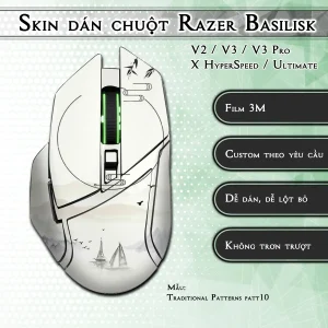 Skin dán chuột Razer Basilisk mẫu Traditional Patterns patt10
