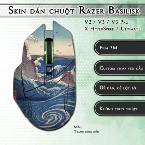 Skin dán chuột Razer Basilisk mẫu Tranh sóng biển