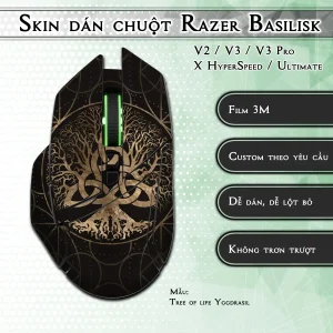 Skin dán chuột Razer Basilisk mẫu Tree of life Yggdrasil