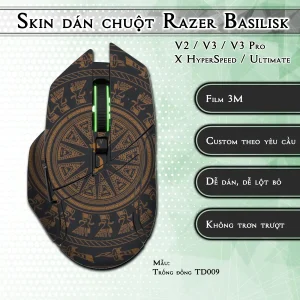 Skin dán chuột Razer Basilisk mẫu Trống đồng TD009