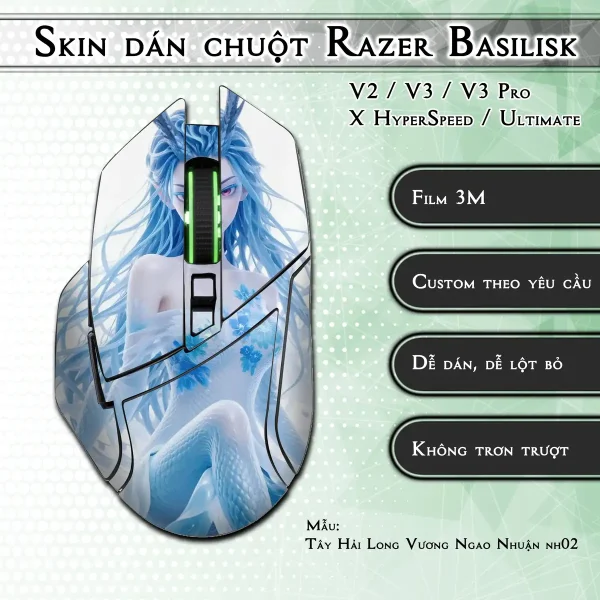 Skin dán chuột Razer Basilisk mẫu Tây Hải Long Vương Ngao Nhuận nh02