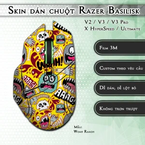 Skin dán chuột Razer Basilisk mẫu Woah Raagh