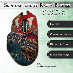 Skin dán chuột Razer Basilisk mẫu Áo Giáp Samurai lsm001