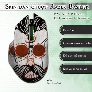 Skin dán chuột Razer Basilisk mẫu Đầu Lâu OM