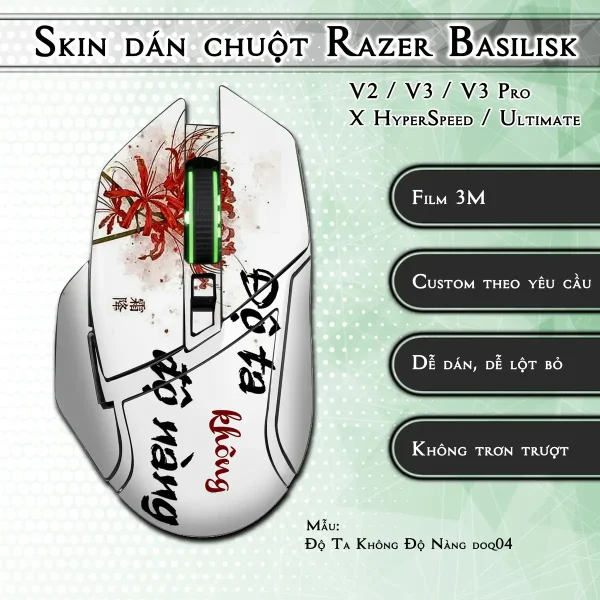 Skin dán chuột Razer Basilisk mẫu Độ Ta Không Độ Nàng doq04