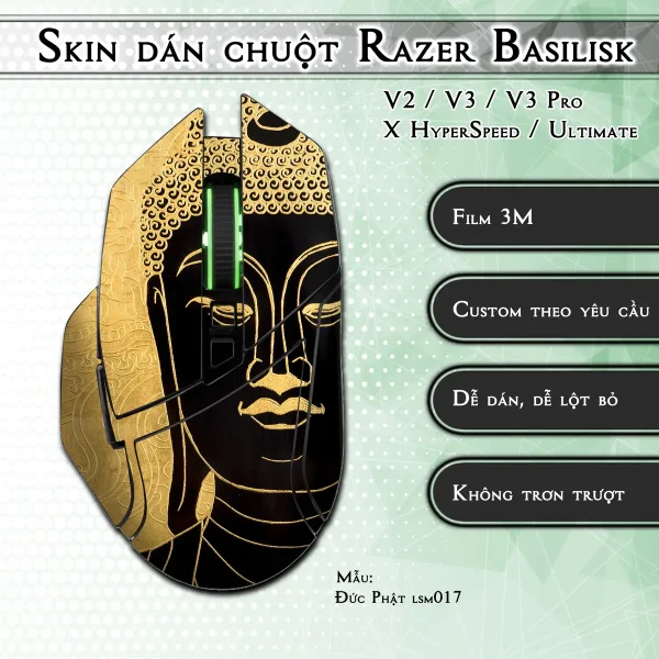 Skin dán chuột Razer Basilisk mẫu Đức Phật lsm017