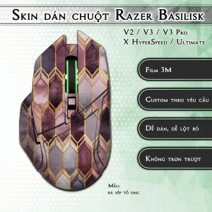 Skin dán chuột Razer Basilisk mẫu đá xếp tổ ong