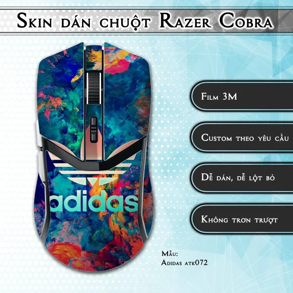 Skin dán chuột Razer Cobra Pro mẫu Adidas atk072