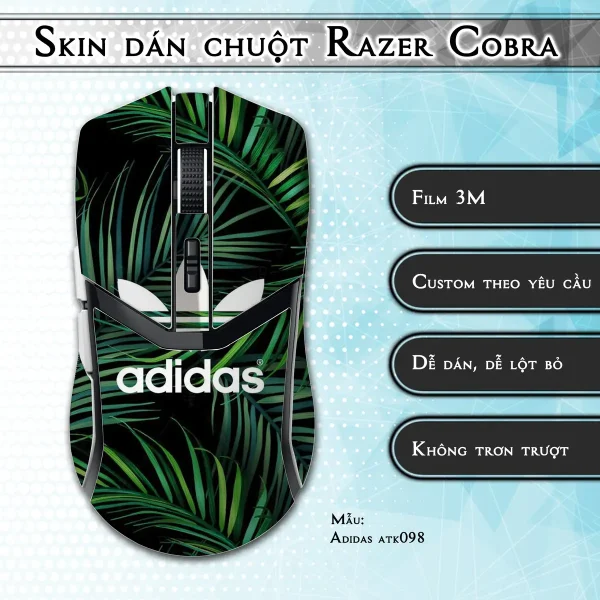 Skin dán chuột Razer Cobra Pro mẫu Adidas atk098