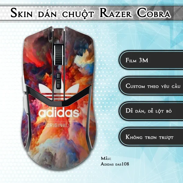 Skin dán chuột Razer Cobra Pro mẫu Adidas das108