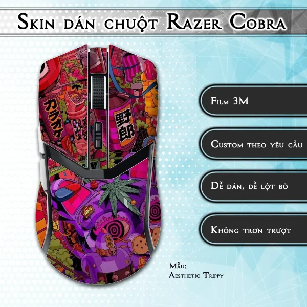 Skin dán chuột Razer Cobra Pro mẫu Aesthetic Trippy