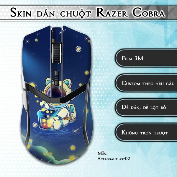Skin dán chuột Razer Cobra Pro mẫu Astronaut ast02