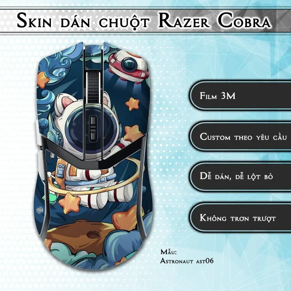 Skin dán chuột Razer Cobra Pro mẫu Astronaut ast06