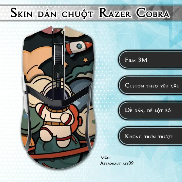 Skin dán chuột Razer Cobra Pro mẫu Astronaut ast09