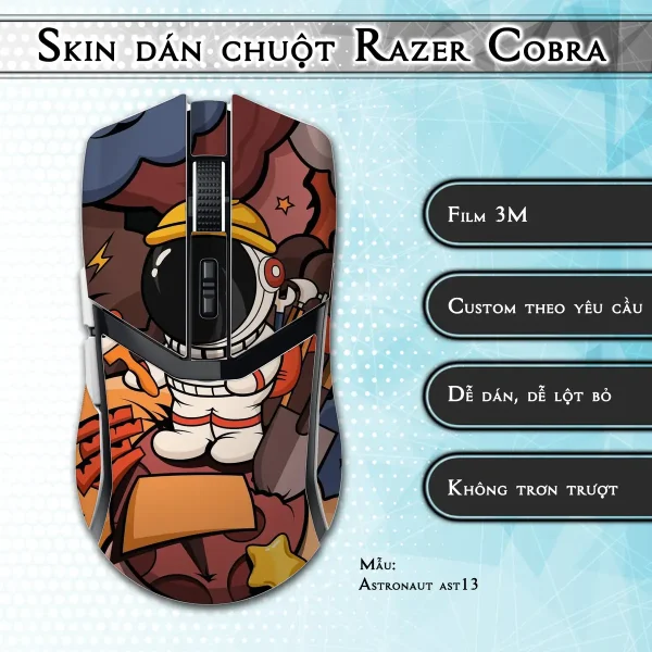 Skin dán chuột Razer Cobra Pro mẫu Astronaut ast13