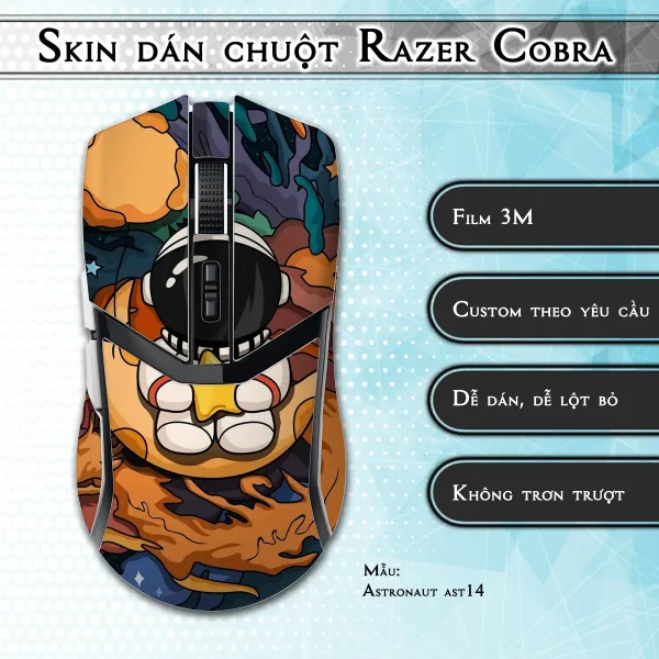 Skin dán chuột Razer Cobra Pro mẫu Astronaut ast14