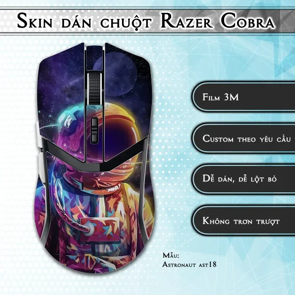 Skin dán chuột Razer Cobra Pro mẫu Astronaut ast18