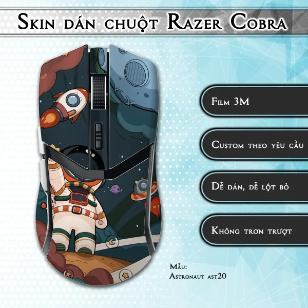 Skin dán chuột Razer Cobra Pro mẫu Astronaut ast20