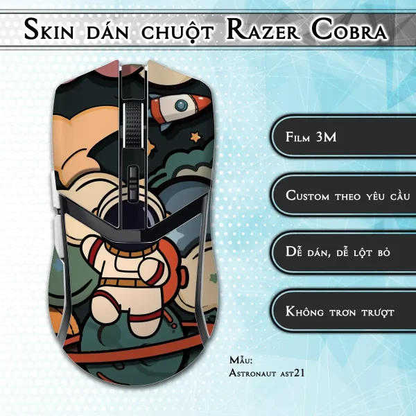 Skin dán chuột Razer Cobra Pro mẫu Astronaut ast21