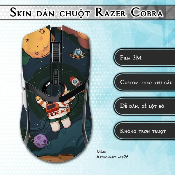 Skin dán chuột Razer Cobra Pro mẫu Astronaut ast26