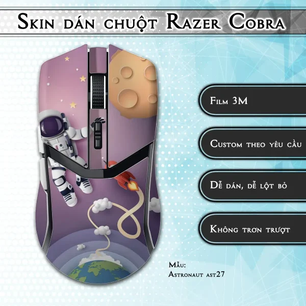 Skin dán chuột Razer Cobra Pro mẫu Astronaut ast27