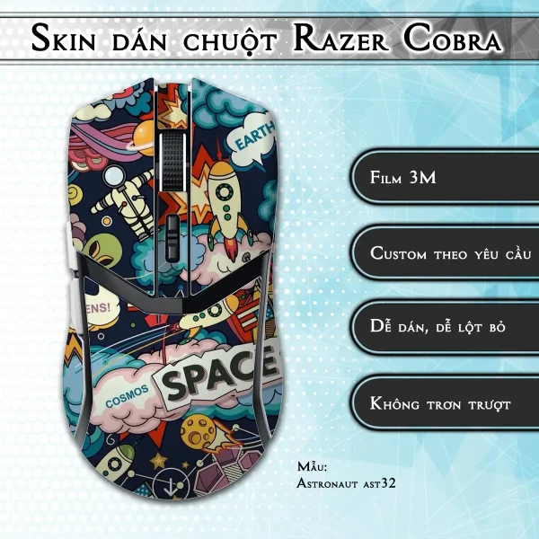 Skin dán chuột Razer Cobra Pro mẫu Astronaut ast32