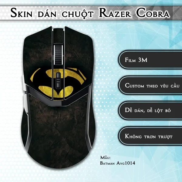 Skin dán chuột Razer Cobra Pro mẫu Batman Avg1014