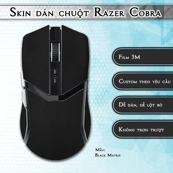 Skin dán chuột Razer Cobra Pro mẫu Black Matrix