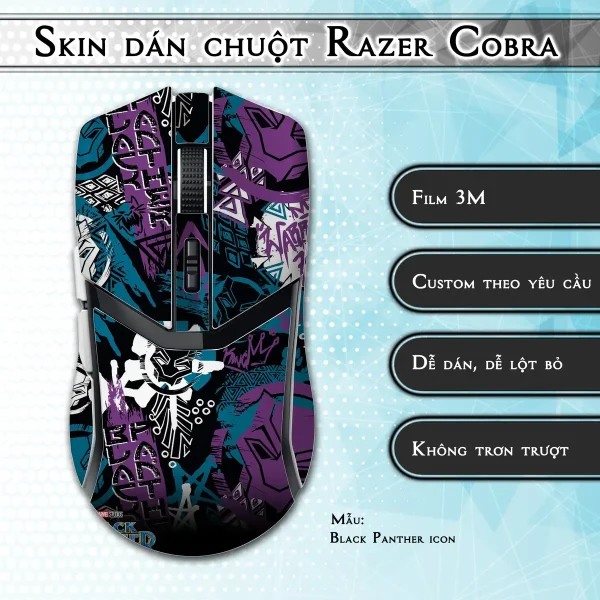 Skin dán chuột Razer Cobra Pro mẫu Black Panther icon