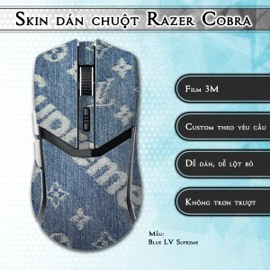 Skin dán chuột Razer Cobra Pro mẫu Blue LV Supreme