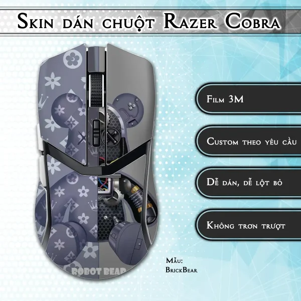Skin dán chuột Razer Cobra Pro mẫu BrickBear
