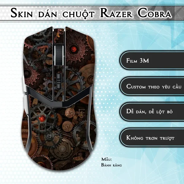 Skin dán chuột Razer Cobra Pro mẫu Bánh răng