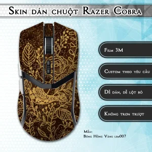 Skin dán chuột Razer Cobra Pro mẫu Bông Hồng Vàng lsm007