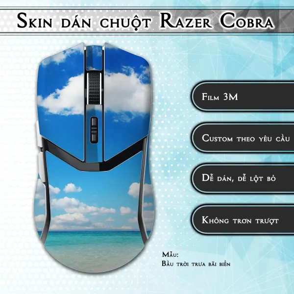 Skin dán chuột Razer Cobra Pro mẫu Bầu trời trưa bãi biển