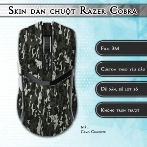 Skin dán chuột Razer Cobra Pro mẫu Camo Concrete