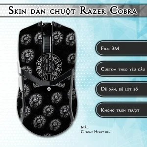 Skin dán chuột Razer Cobra Pro mẫu Chrome Heart đen