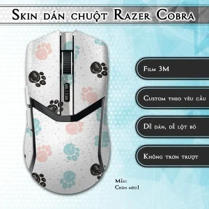 Skin dán chuột Razer Cobra Pro mẫu Chân mèo1