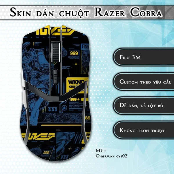Skin dán chuột Razer Cobra Pro mẫu Cyberpunk cyb02