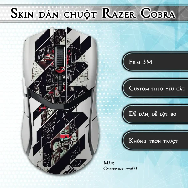Skin dán chuột Razer Cobra Pro mẫu Cyberpunk cyb03