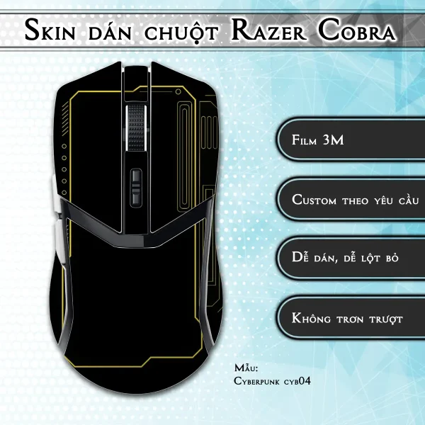 Skin dán chuột Razer Cobra Pro mẫu Cyberpunk cyb04