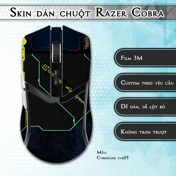 Skin dán chuột Razer Cobra Pro mẫu Cyberpunk cyb05