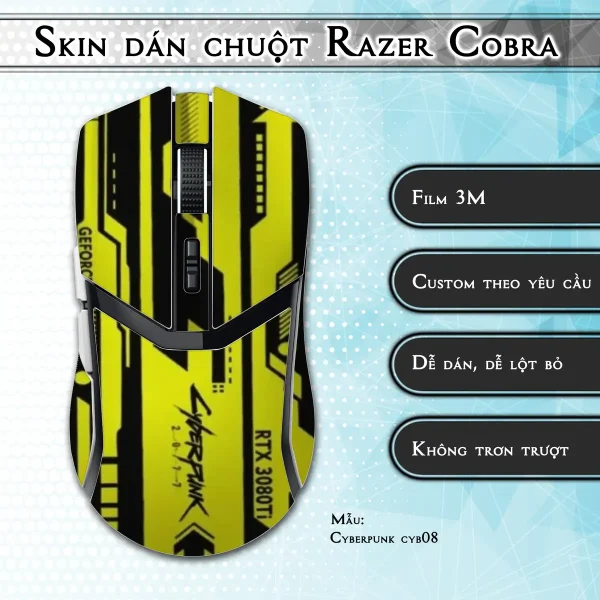 Skin dán chuột Razer Cobra Pro mẫu Cyberpunk cyb08