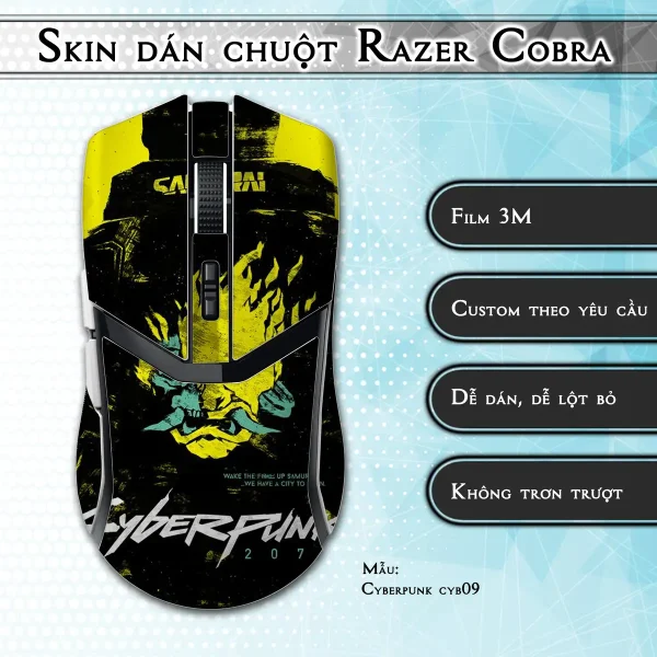 Skin dán chuột Razer Cobra Pro mẫu Cyberpunk cyb09