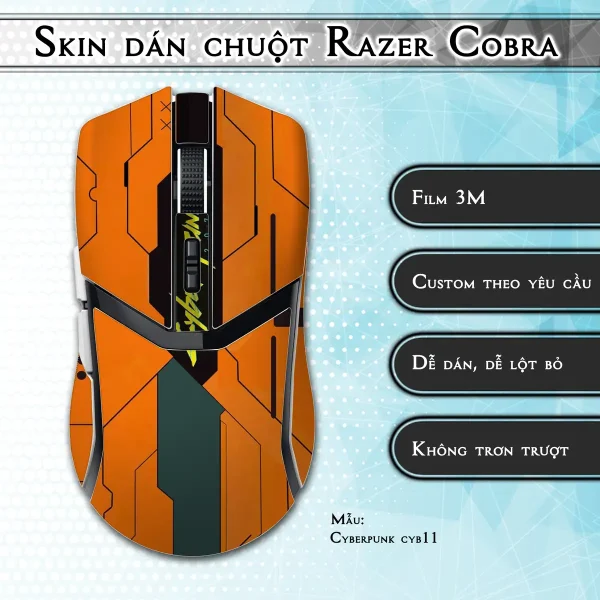 Skin dán chuột Razer Cobra Pro mẫu Cyberpunk cyb11
