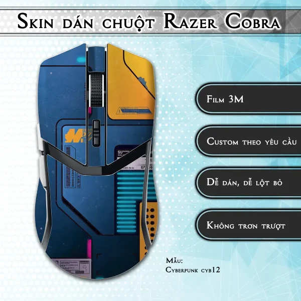 Skin dán chuột Razer Cobra Pro mẫu Cyberpunk cyb12