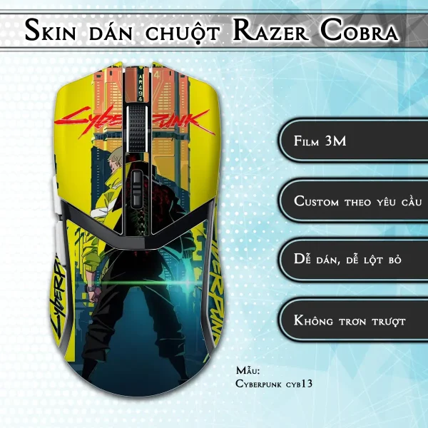 Skin dán chuột Razer Cobra Pro mẫu Cyberpunk cyb13