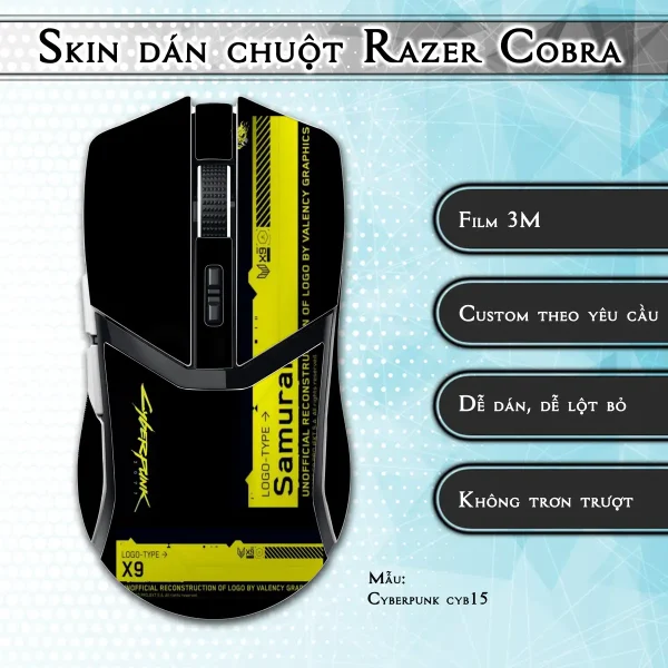 Skin dán chuột Razer Cobra Pro mẫu Cyberpunk cyb15