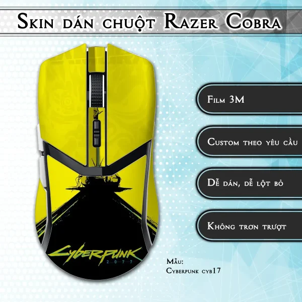 Skin dán chuột Razer Cobra Pro mẫu Cyberpunk cyb17