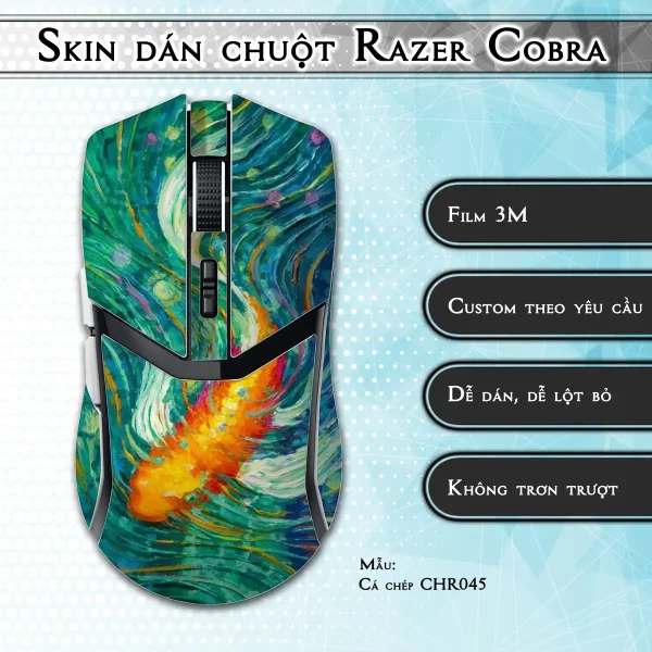 Skin dán chuột Razer Cobra Pro mẫu Cá chép CHR045
